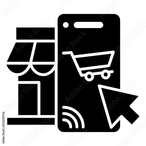 Online Market Glyph Icon