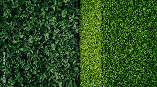 Aerial view of two soybean fields