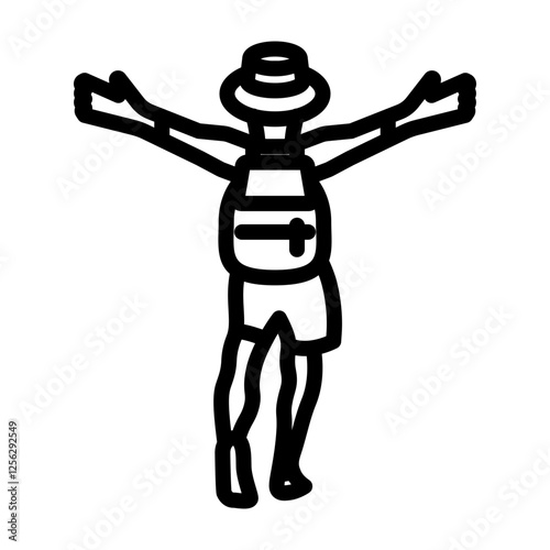 Tourist  Vector Line Icon Design