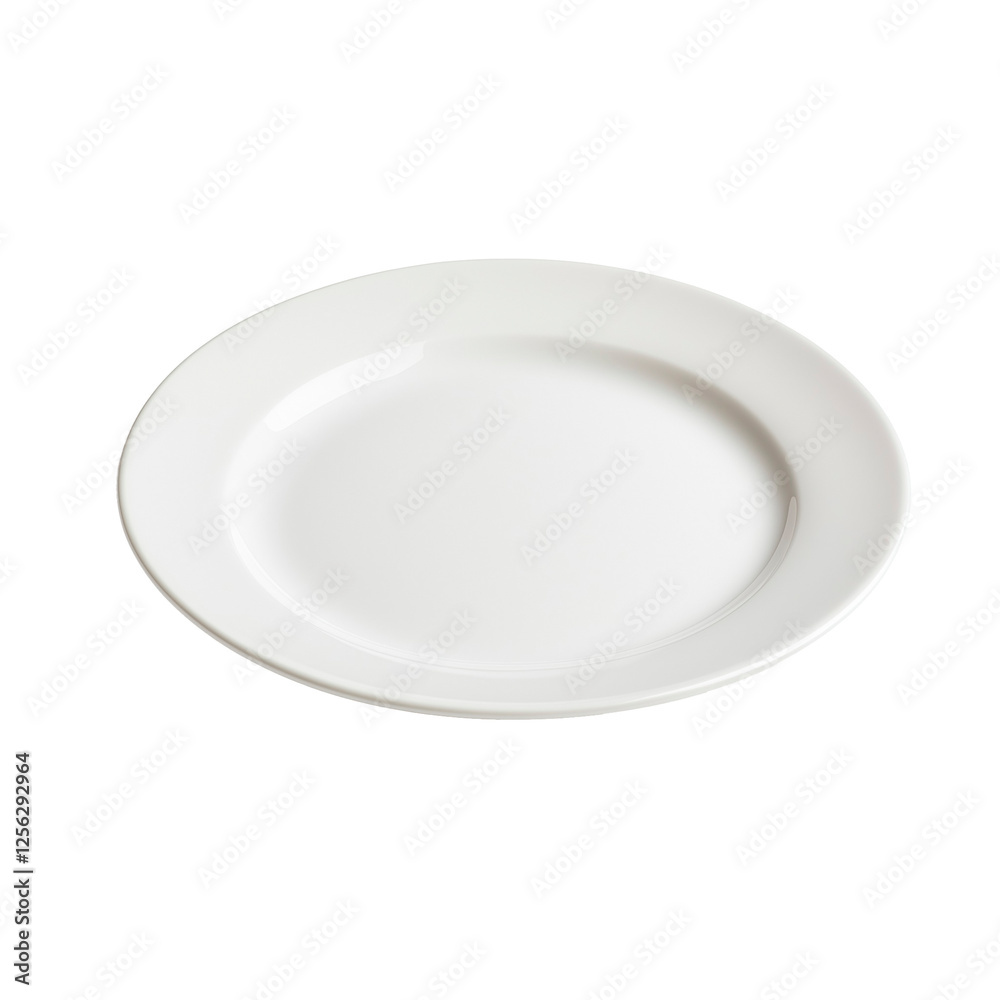 Elegant simple white ceramic plate with glossy finish perfect for dining and serving at any occasion Elegant simple white ceramic plate with glossy finish perfect for dining and serving at any occasion