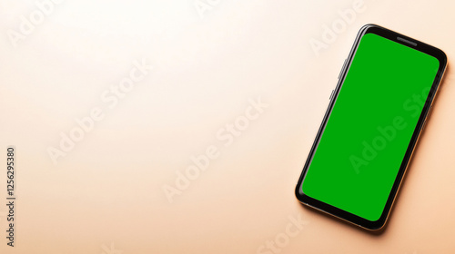 High-end smartphone mockup featuring minimalist design and empty display, emphasizing thin bezels and premium metallic edges on a soft background photo