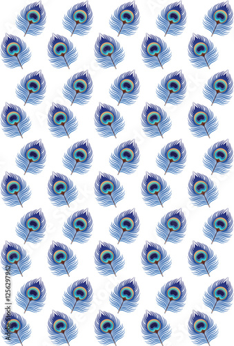 Vector pattern of peacock feathers