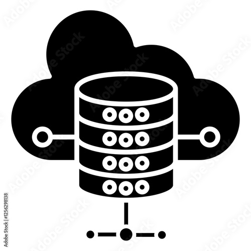 Cloud Database Glyph Icon