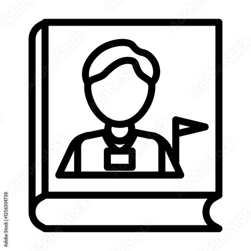 Travel Guide Book  Vector Line Icon Design