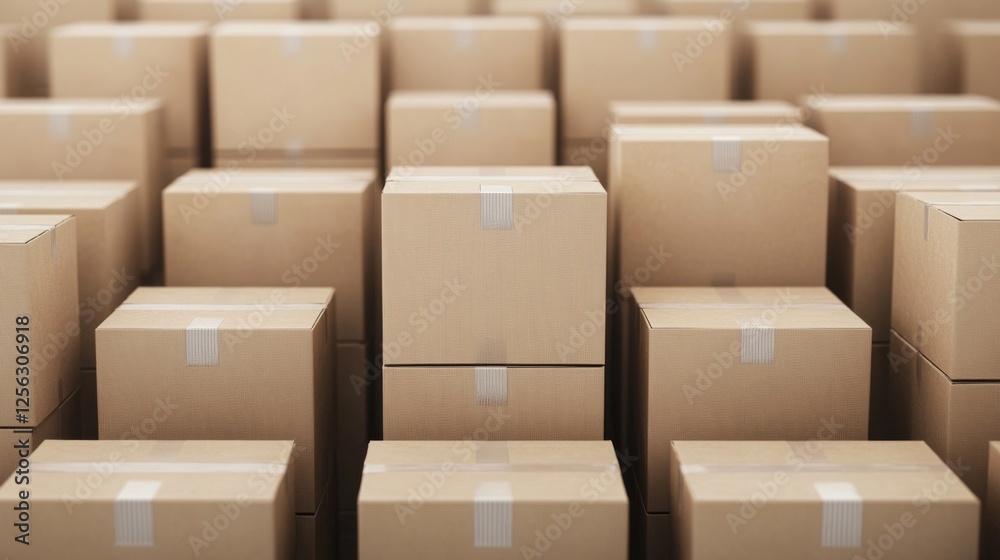 Cardboard boxes stacked warehouse storage logistics Cardboard boxes stacked warehouse storage logistics