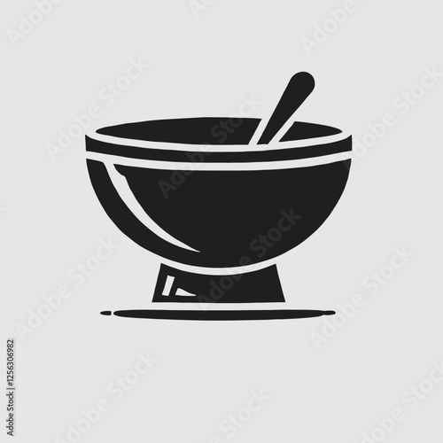 Cereal Bowl Silhouettes in black on a white background