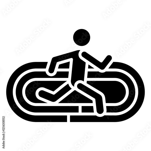 Jogging Track Glyph Icon