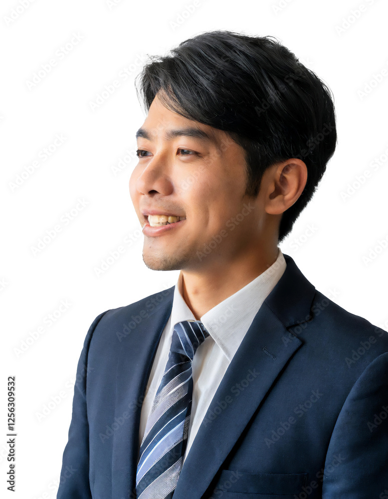 Portrait of only one Man. White Background. Portrait of only one Man. White Background.