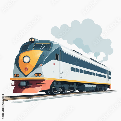 3D high-speed train, train, vector illustration.	
