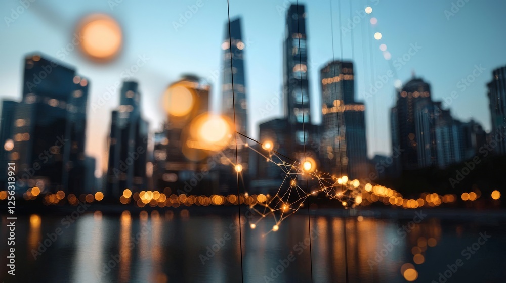 Fototapeta premium A Harmony of Innovation: AI, Blockchain, and AR Integration Stock