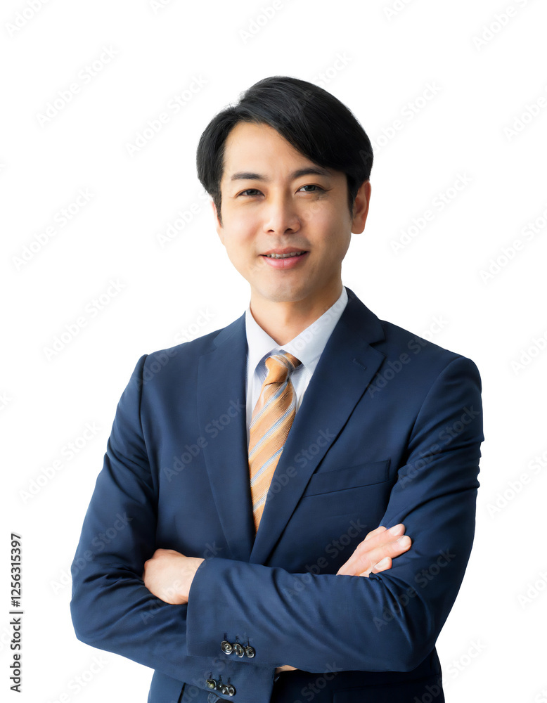 Portrait of only one Man. White Background. Portrait of only one Man. White Background.