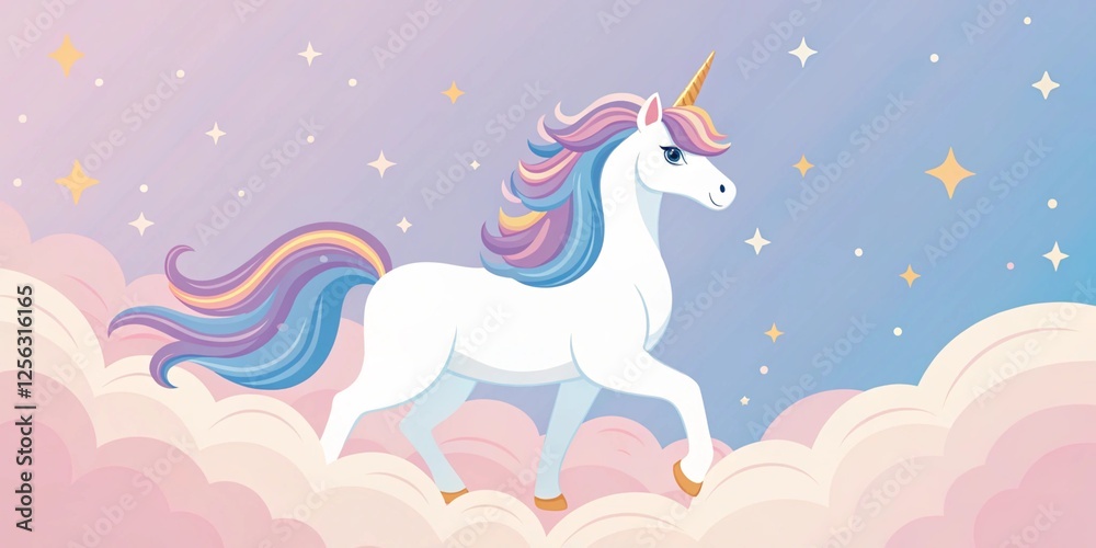 Naklejka premium vector illustration of a unicorn