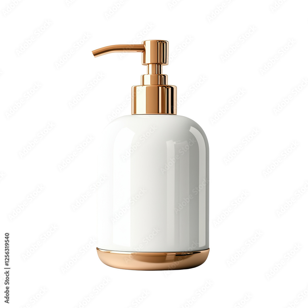 Obraz premium Elegant White Soap Dispenser with Gold Accents
