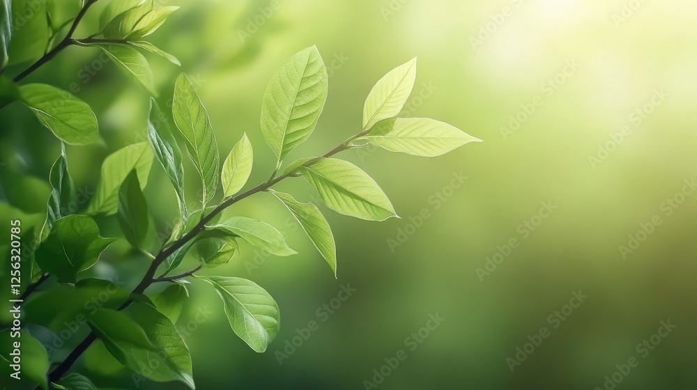 Branch of green Kratom leaves on a natural background, Kratom, Mitragyna speciosa, plant, branch, green Branch of green Kratom leaves on a natural background, Kratom, Mitragyna speciosa, plant, branch, green