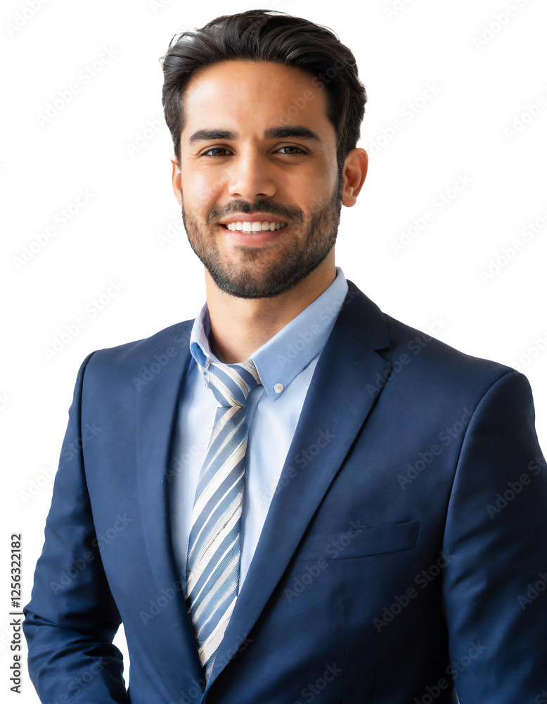 Portrait of only one Man. White Background. Portrait of only one Man. White Background.