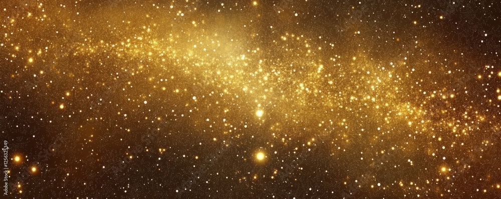 Shimmering gold stardust in cosmic galaxy background Shimmering gold stardust in cosmic galaxy background
