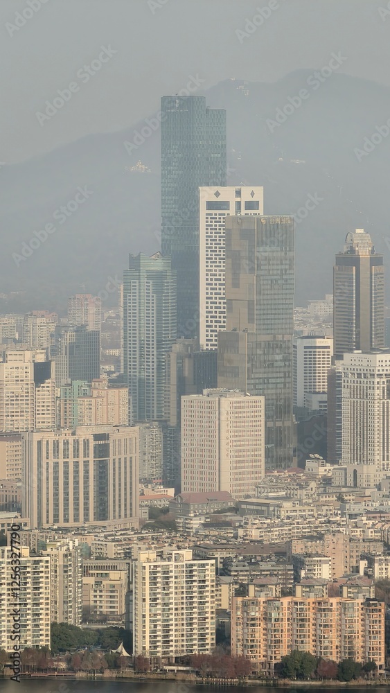 Fototapeta premium The cityscape and aerial view of Nanjing city, Jiangsu, China