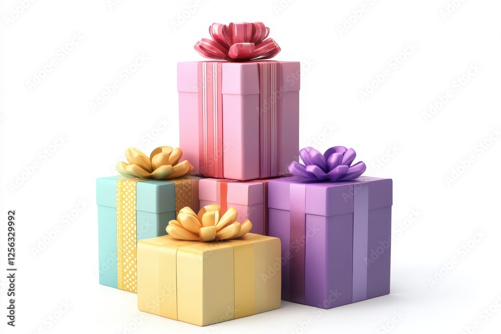 Fototapeta premium 3D Gift Box Emoji Icon Isolated and White Background