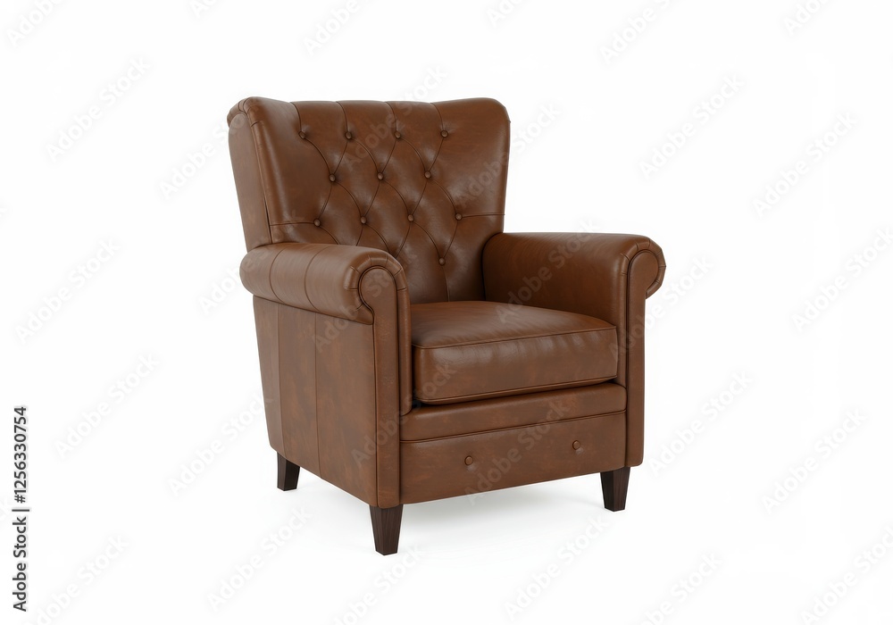 Brown leather armchair isolated on white or transparent Brown leather armchair isolated on white or transparent