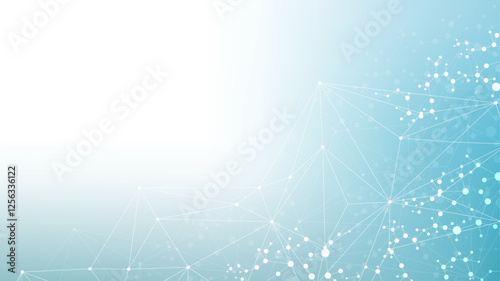 Molecular structure DNA, atom, neurons. Science concept for your design. Connected lines with dots. Medical, technology, chemistry, science background. illustration