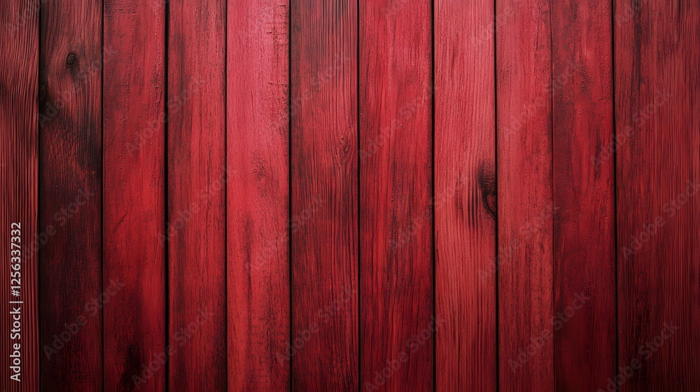 Wooden red planks arranged vertically creating a rustic and warm atmosphere in a cozy space Wooden red planks arranged vertically creating a rustic and warm atmosphere in a cozy space
