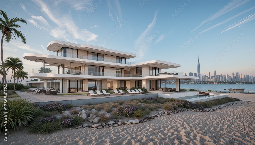 Ocean Front Property with Modern Architecture - Beachfront Living, Luxury Homes, City Skyline, and Skyline Silhouette for Interior Design, Landscape Architecture, and Oceanfront Home Plans Ocean Front Property with Modern Architecture - Beachfront Living, Luxury Homes, City Skyline, and Skyline Silhouette for Interior Design, Landscape Architecture, and Oceanfront Home Plans