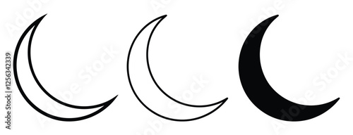 Minimalist Crescent Moon Icons