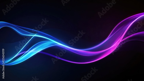 Colorful light trails in shades of blue and pink move swiftly against a dark background, creating a mesmerizing effect reminiscent of digital art at night.