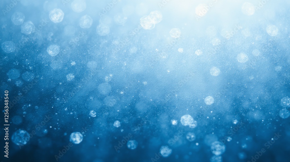 Gentle Blue Bokeh Background with Soft Light and Water Droplets Gentle Blue Bokeh Background with Soft Light and Water Droplets