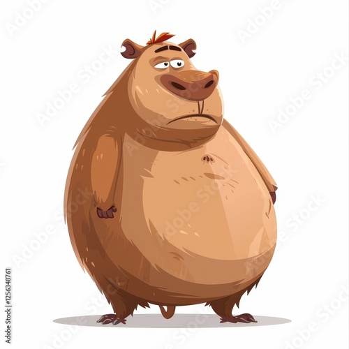 A cartoon bear with a sad expression