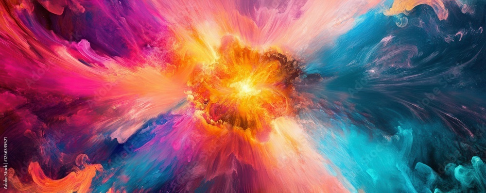Vibrant explosion of colors in dynamic abstract art Vibrant explosion of colors in dynamic abstract art