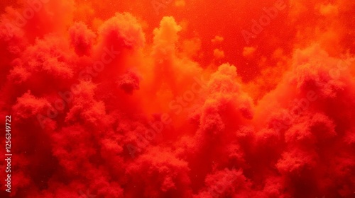 Abstract vibrant red cloud texture with soft organic forms and depth