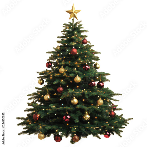 Festively Decorated Christmas Tree with Star Topper