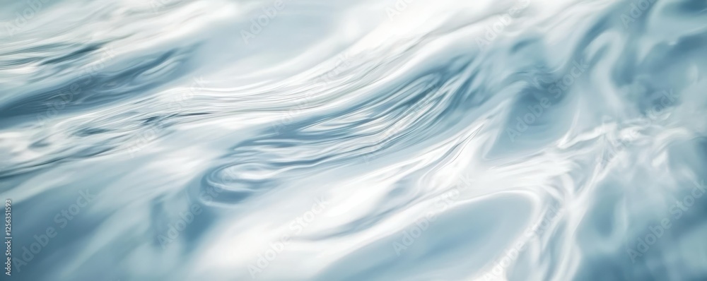 Abstract fluid art in soothing light blue and white hues Abstract fluid art in soothing light blue and white hues