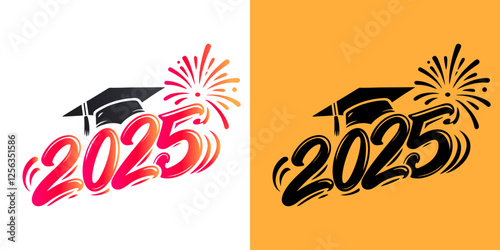 Congratulation letter to the graduates of the class of 2025 and the new year 2025. simple template for graduates print. vector illustration