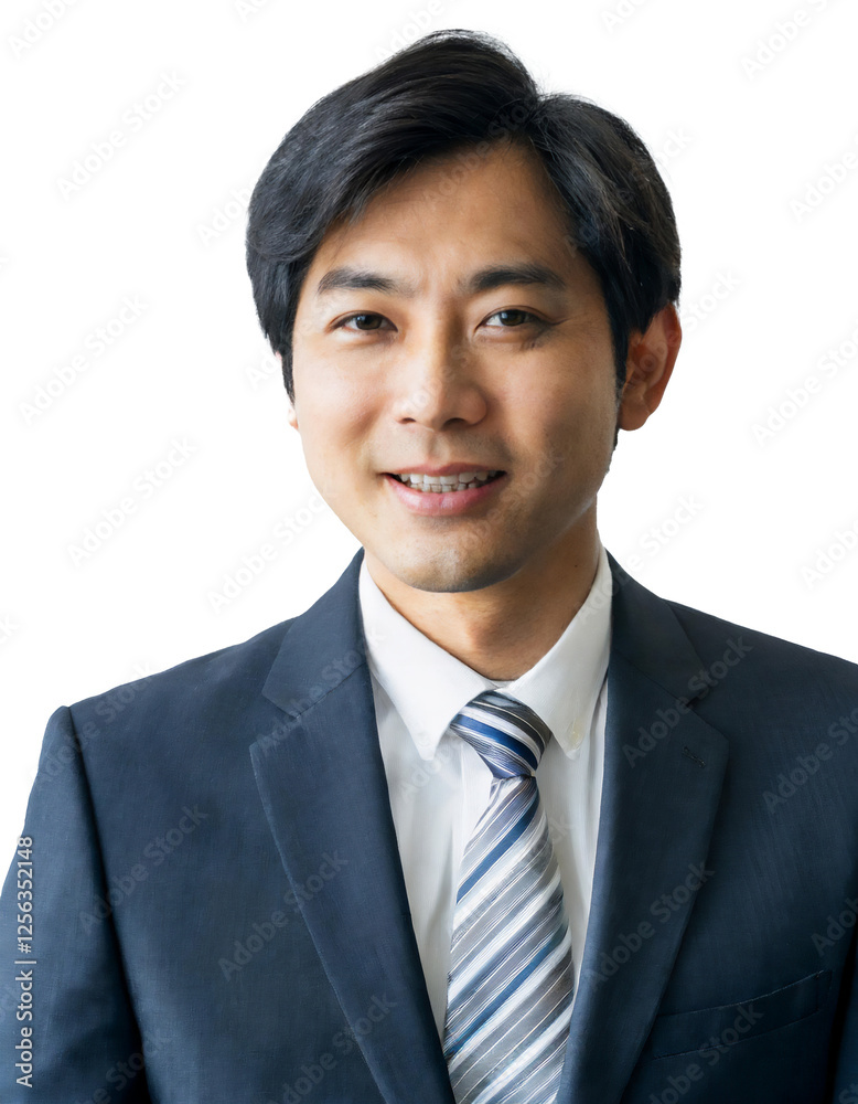Portrait of only one Man. White Background. Portrait of only one Man. White Background.