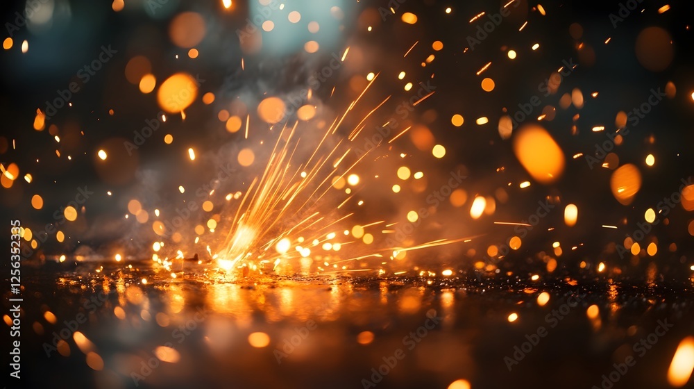 Obraz premium Captivating Sparks of Brilliance Vibrant Fireworks Display Lighting up the Night Sky