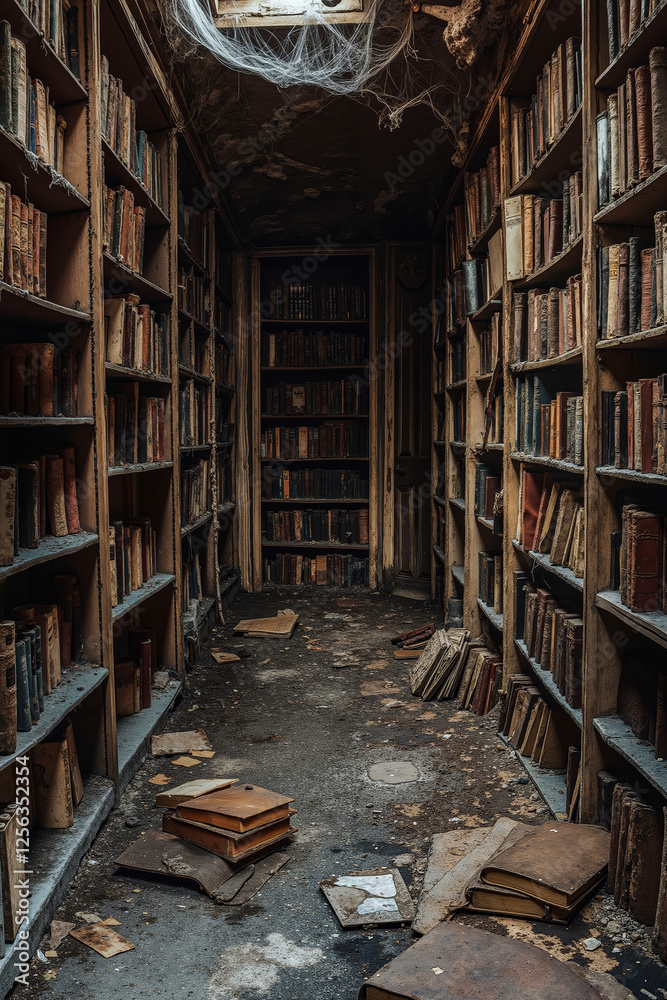 Obraz premium A room filled with lots of books on shelves