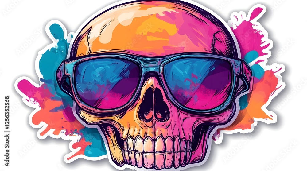 Colorful Skull Graffiti with Vibrant Abstract Patterns and Psychedelic Design Colorful Skull Graffiti with Vibrant Abstract Patterns and Psychedelic Design