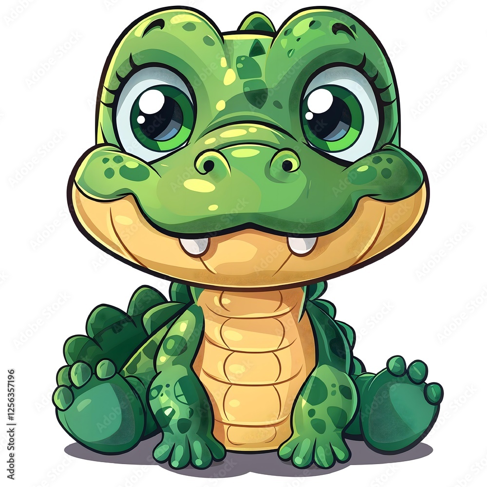 Fototapeta premium Happy crocodile wearing a little bowtie, looking charming.