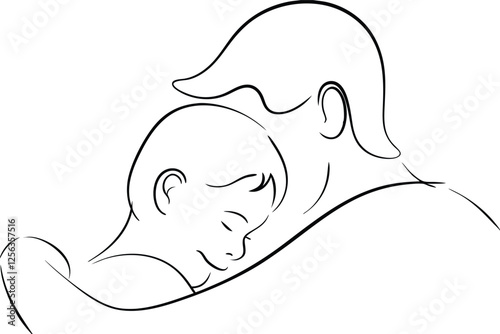 Tender Fatherly Embrace A Loving Dad and Babys Bond
