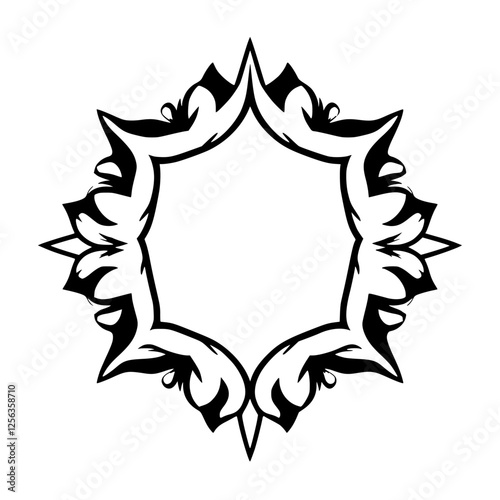 Abstract geometric frame in black and white.