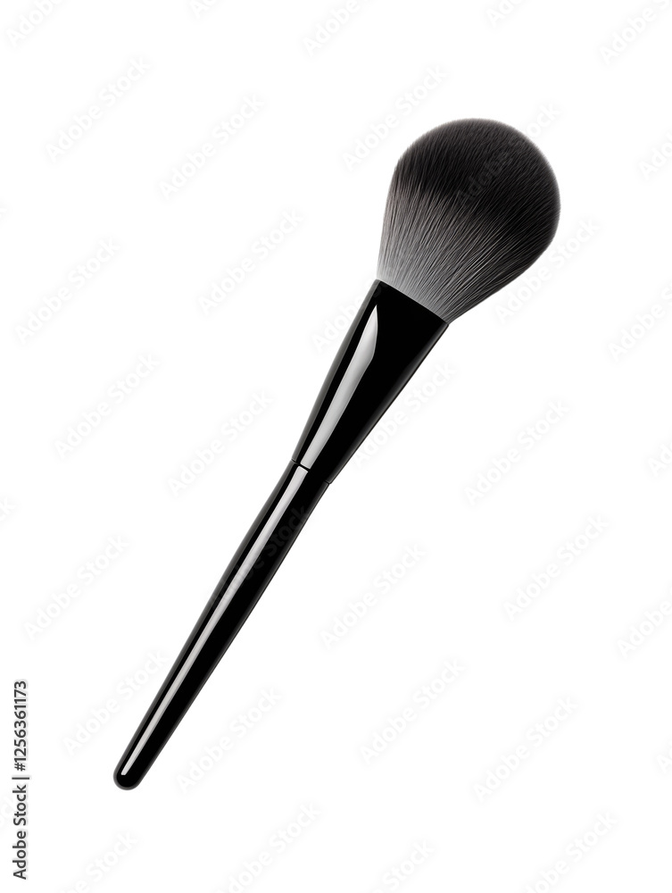 black cosmetic brush on white or transparent background black cosmetic brush on white or transparent background