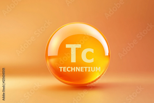 Glossy sphere with Technetium symbol