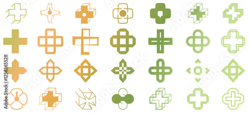 Cross sign icon collection