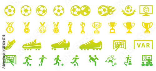 Soccer element icon collection