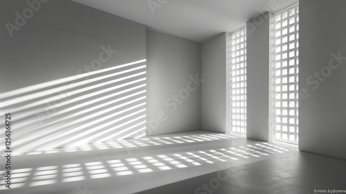 Realistic diagonal lines gobo effect with shadows for surface light casting and overlay enhancement photo