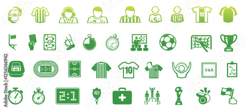 Soccer element icon collection
