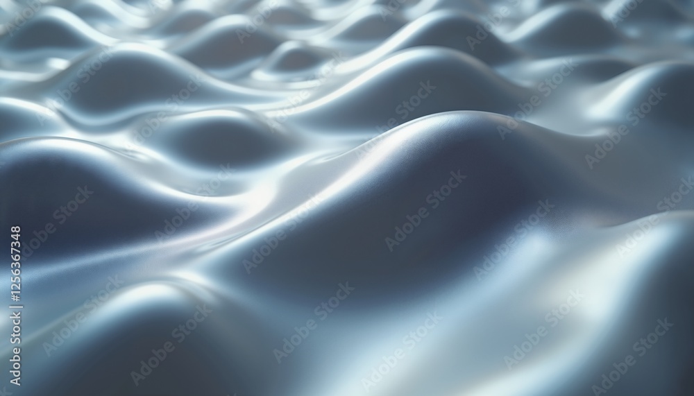 Obraz premium Smooth flowing abstract waves with metallic sheen, ideal for digital backgrounds