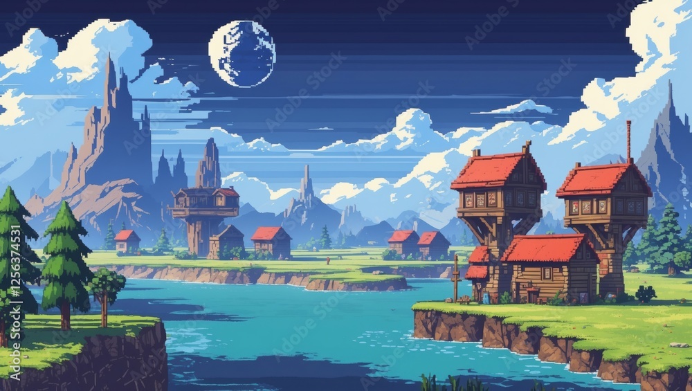 Fototapeta premium Fun pixel art illustration